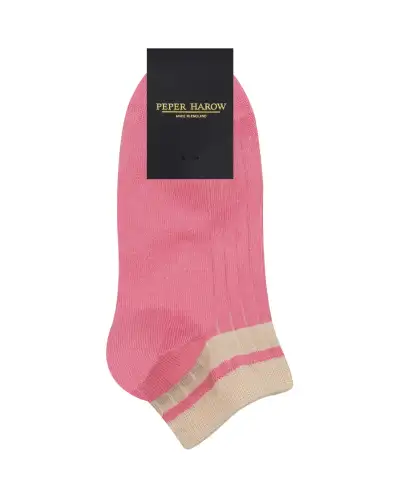 Women PEPER HAROW Old School Womens Trainer Socks - Pink £11.00