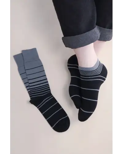 Men PEPER HAROW Retro Stripe Mens Trainer Socks - Onyx £13.00