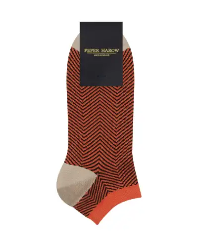 Men PEPER HAROW Lux Taylor Mens Trainer Socks - Orange £13.00