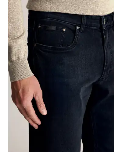 Fit Trousers Brook Taverner Regular Fit Douglas Blue Black Denim Jeans £54.00