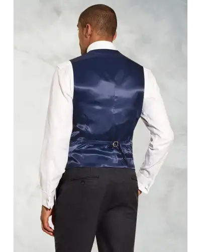 Wool Suits Brook Taverner Tailored Fit Wells Charcoal Wool Blend Waistcoat £45.00