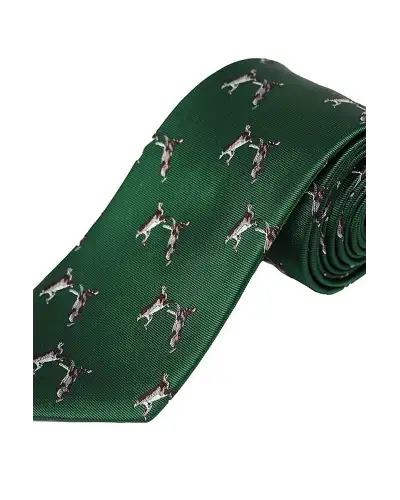 Silk Ties Soprano Ties Soprano Boxing Hares On Country Green Ground Country Silk Tie £26.00