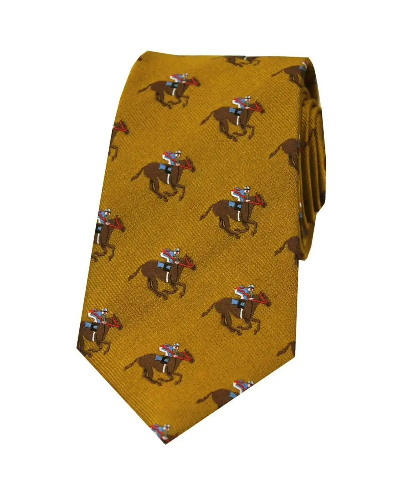 Silk Ties Soprano Ties Soprano Luxury Gold Horse Racing Woven Silk Tie £24.00