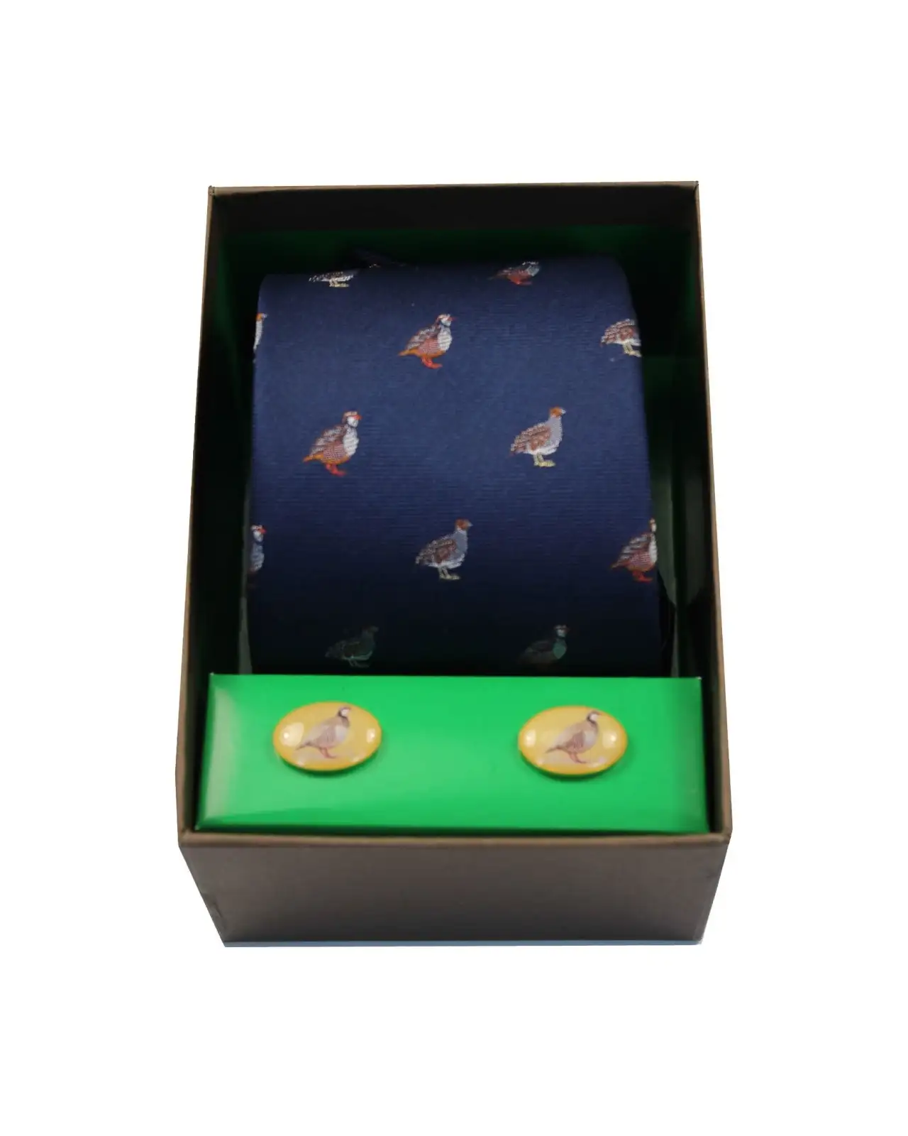 Cufflinks Soprano Ties Grouse On Navy Ground Tie And Cufflink Set £40.00