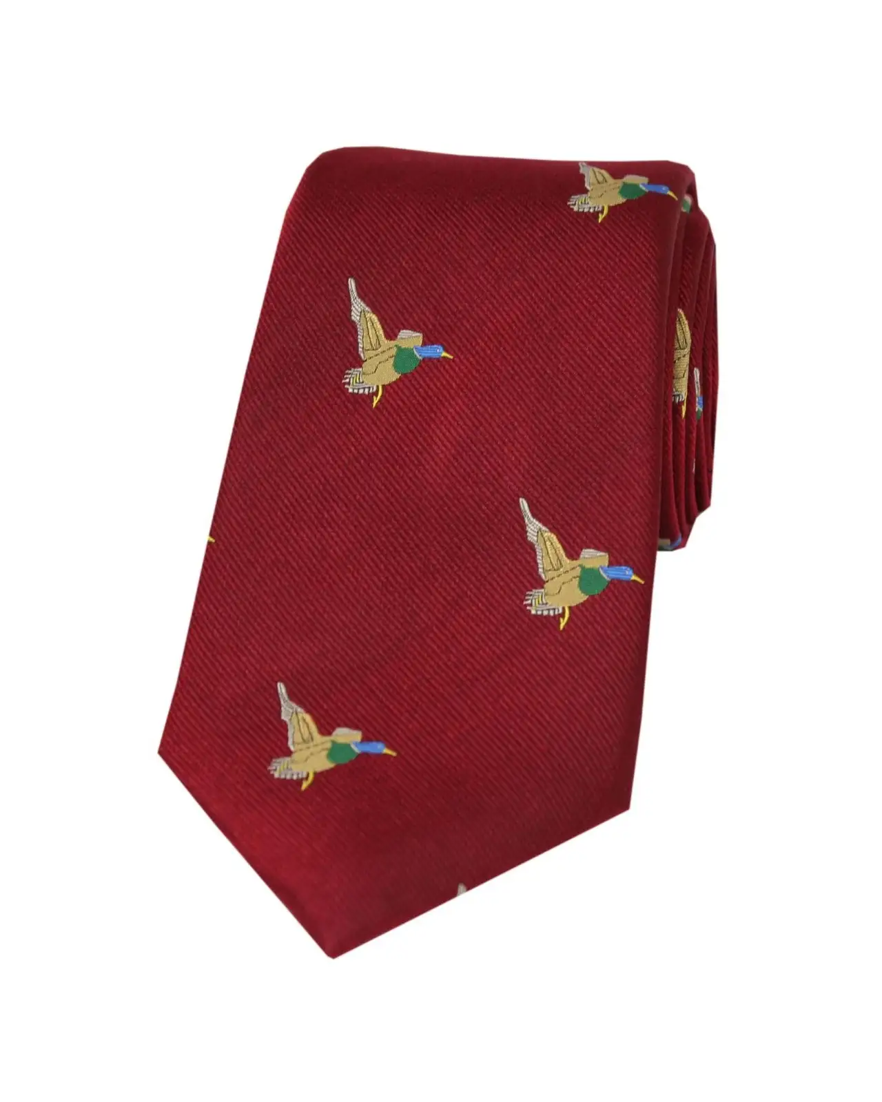Silk Ties Soprano Ties Soprano Flying Ducks On Red Ground Country Silk Tie £18.00