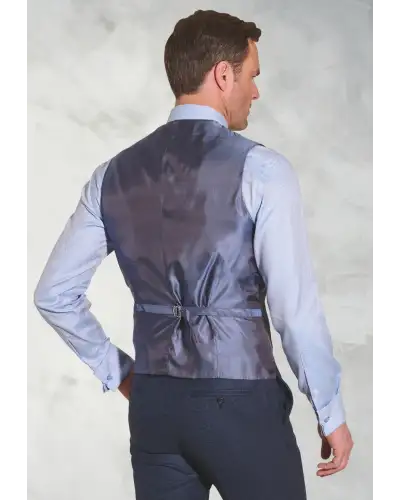 Three Piece Suits Brook Taverner Tailored Fit Clifford Navy Donegal Wool Suit Waistcoat £72.00