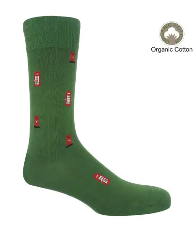 Men PEPER HAROW Post Box Mens Socks - Green £17.00