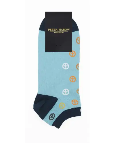 Men PEPER HAROW Peace Mens Trainer Socks - Light Blue £13.00