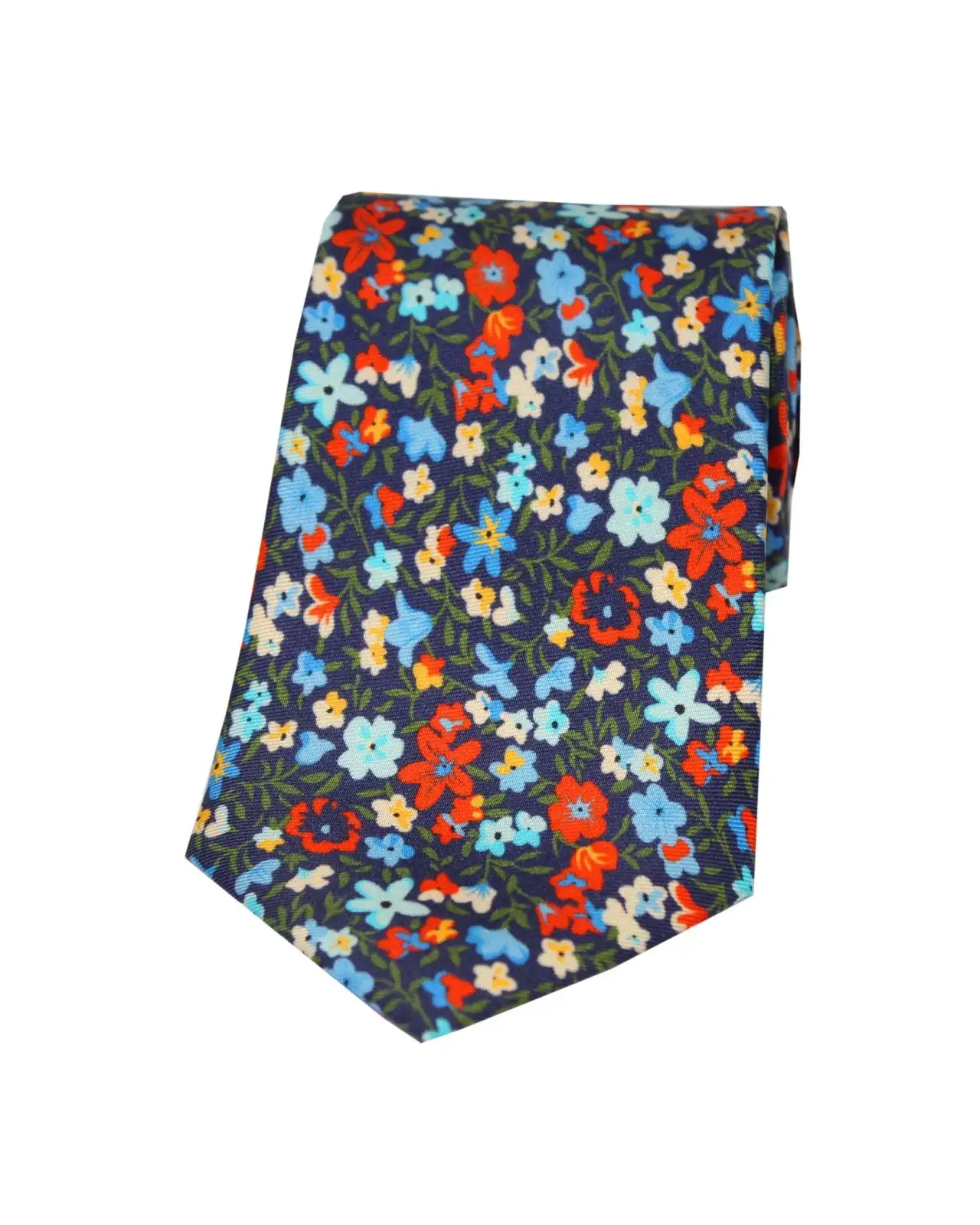 Posh & Dandy Ties Soprano Ties Posh and Dandy Small Multi Coloured Flowers Printed Silk Tie £27.00