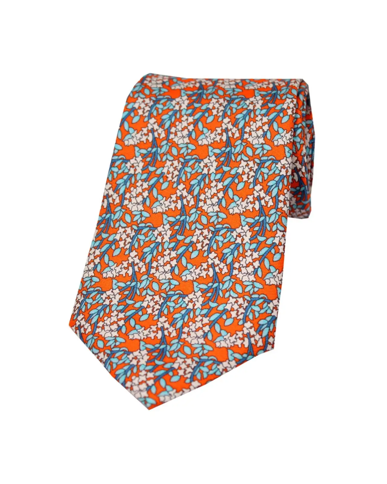 Posh & Dandy Ties Soprano Ties Orange Floral Posh And Dandy Silk Tie £27.00