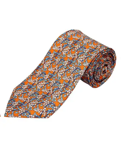 Posh & Dandy Ties Soprano Ties Orange Floral Posh And Dandy Silk Tie £27.00