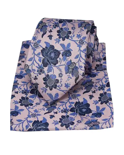 Silk Hankies Soprano Ties Soprano Dusky Pink Floral Patterned Silk Tie And Hanky Set £34.00