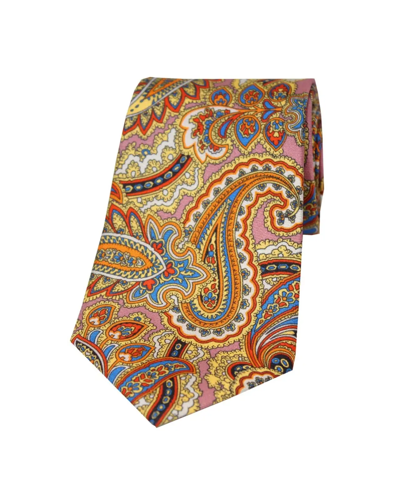 Posh & Dandy Ties Soprano Ties Pink With Large Paisley Pattern Posh And Dandy Silk Tie £27.00