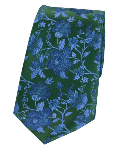 Silk Ties Soprano Ties Soprano Forest Green Floral Patterned Silk Tie £24.00