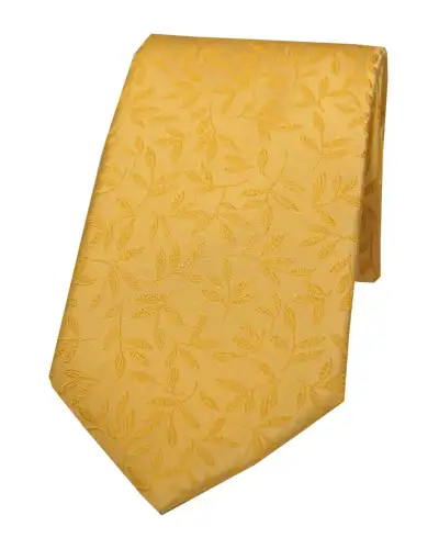 Silk Ties Soprano Ties Soprano Gold With Jacquard Leaf Design Silk Tie £24.00