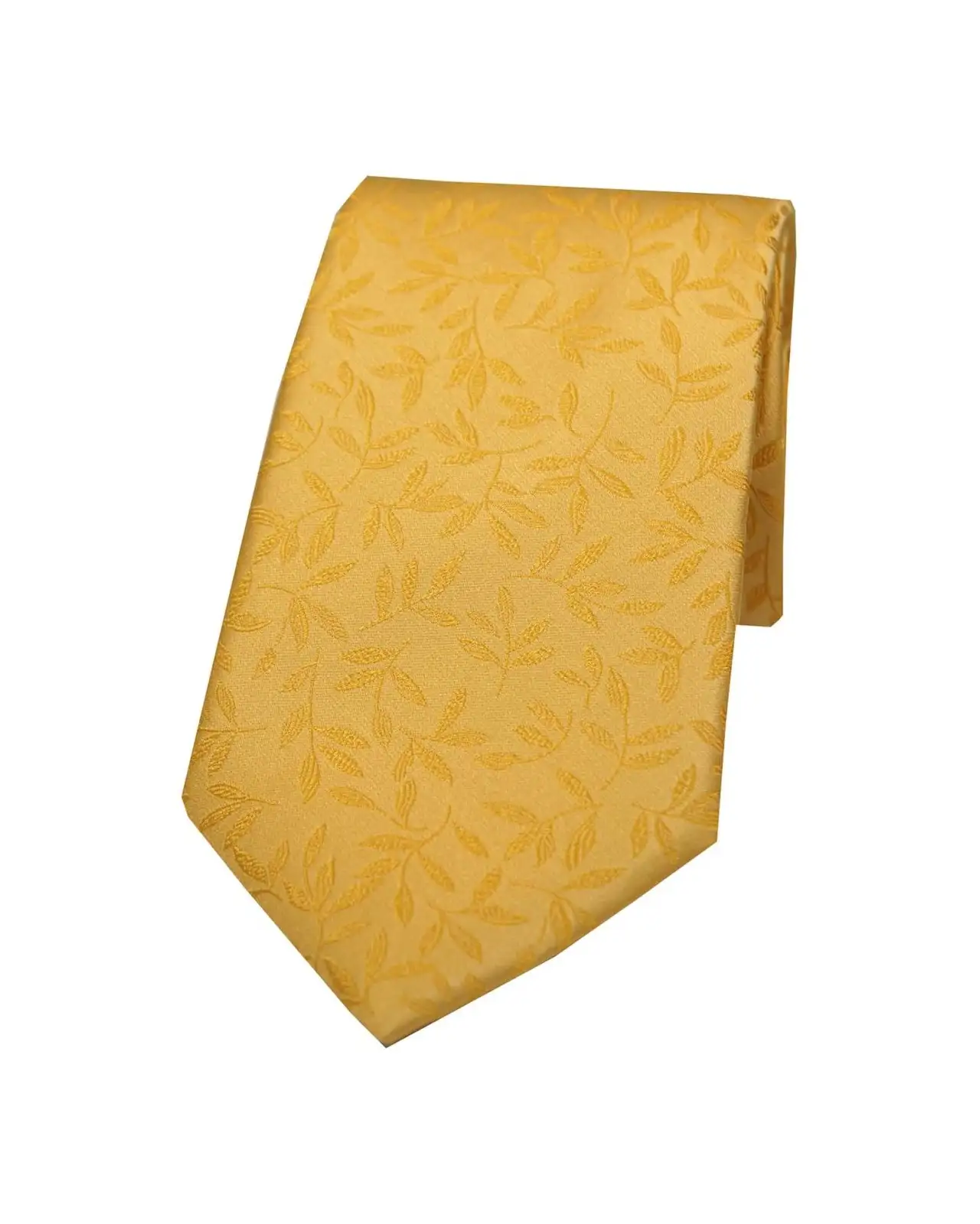 Silk Ties Soprano Ties Soprano Gold With Jacquard Leaf Design Silk Tie £24.00