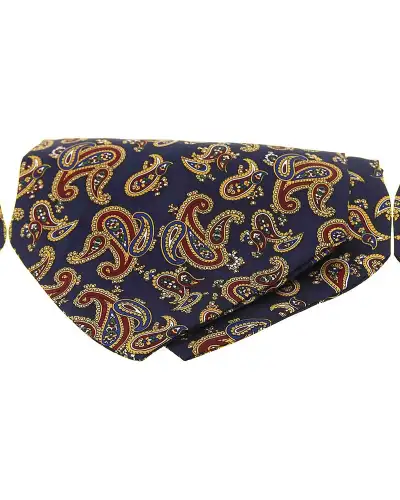 Paisley Cravats Soprano Ties Soprano Silk Twill Large Navy Paisley Cravat £31.00