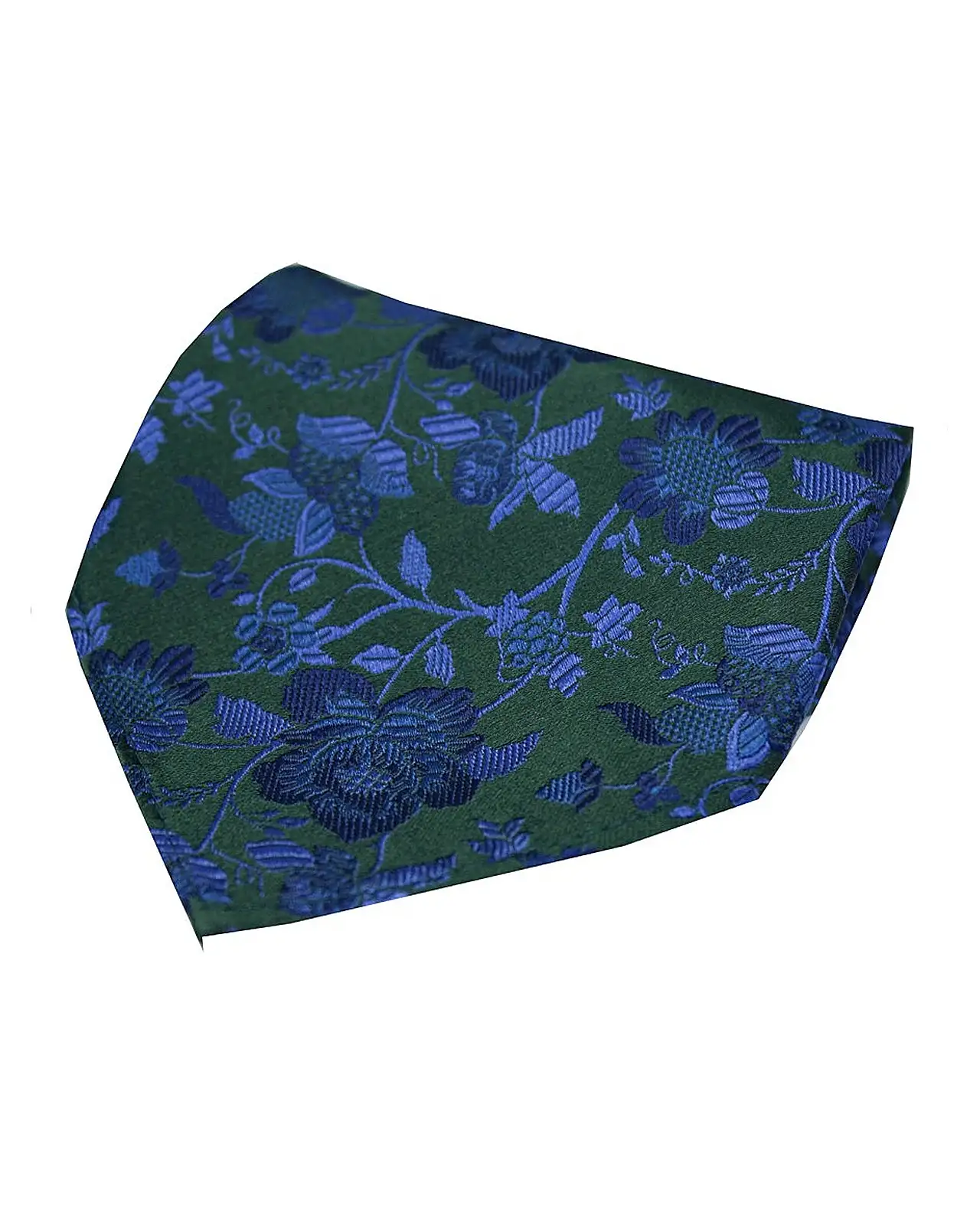 Silk Hankies Soprano Ties Soprano Green With Blue Floral Pattern Silk Handkerchief £9.00