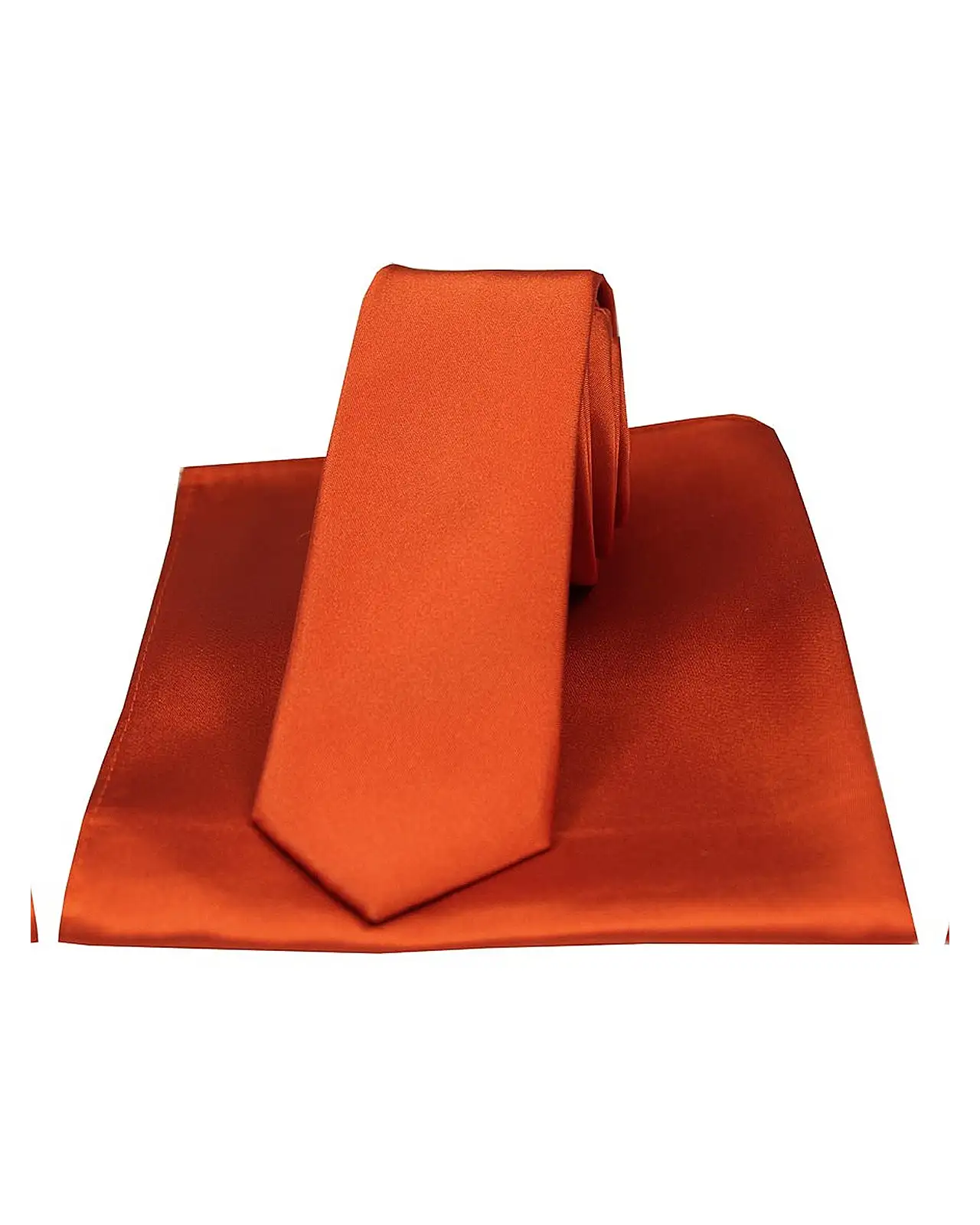 Silk Hankies Soprano Ties Soprano Thin Burnt Orange Silk Tie And Hanky Set £23.00