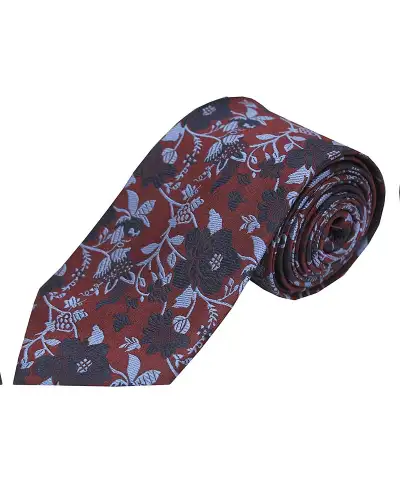 Silk Ties Soprano Ties Soprano Wine And Blue Floral Patterned Silk Tie £24.00