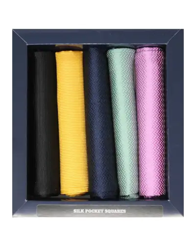 Pocket Square Soprano Ties Soprano Plain Textured Silk 5 Colour Pocket Square Pack £23.00