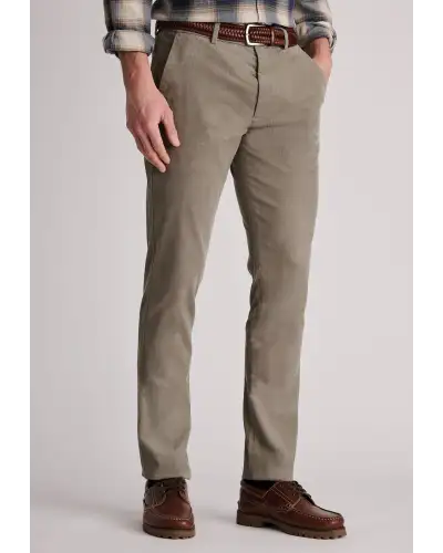 Trousers Brook Taverner Tailored Fit Holford Stone Needlecord Stretch Cotton Trousers £54.00