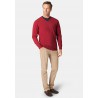 Jumpers Brook Taverner Dorset Claret Cotton Merino V-Neck Jumper £54.00