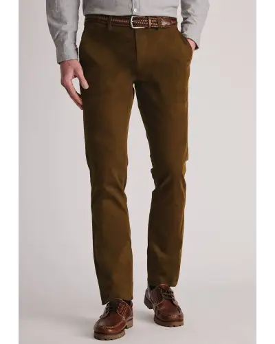 Trousers Brook Taverner Tailored Fit Holford Rust Needlecord Stretch Cotton Trousers £54.00