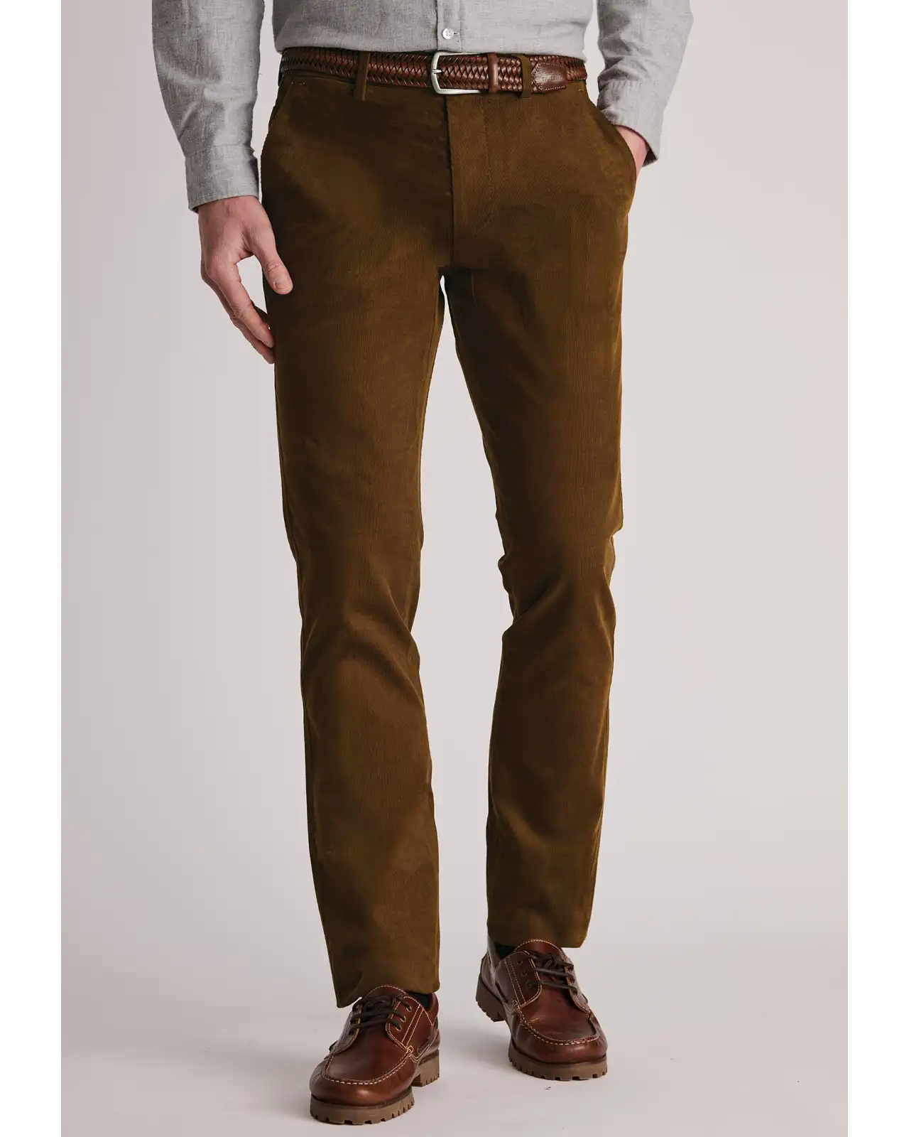 Trousers Brook Taverner Tailored Fit Holford Rust Needlecord Stretch Cotton Trousers £54.00