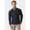 Jumpers Brook Taverner Dorset Navy Cotton Merino V-Neck Jumper £54.00