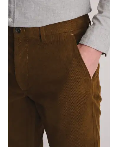 Trousers Brook Taverner Tailored Fit Holford Rust Needlecord Stretch Cotton Trousers £54.00