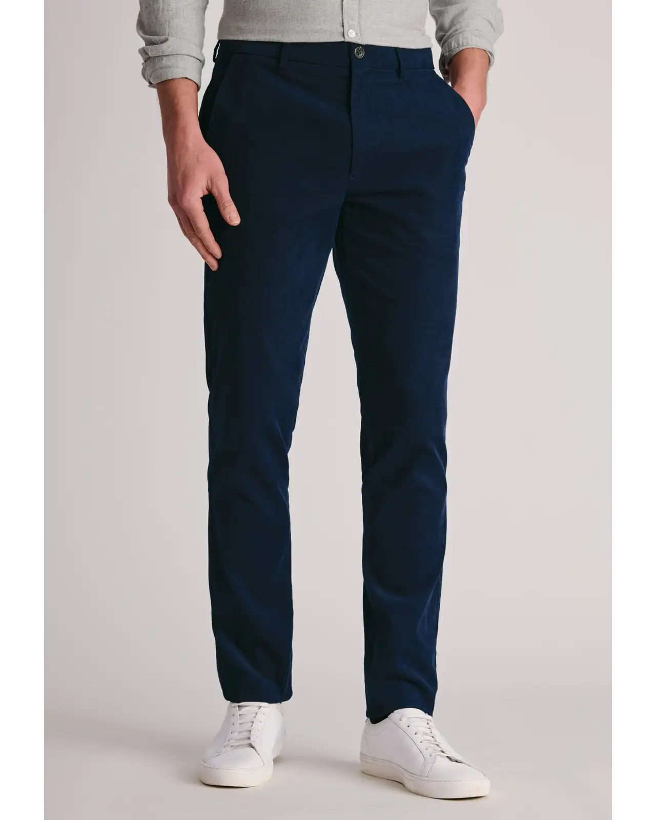 Trousers Brook Taverner Tailored Fit Holford Navy Needlecord Stretch Cotton Trousers £54.00