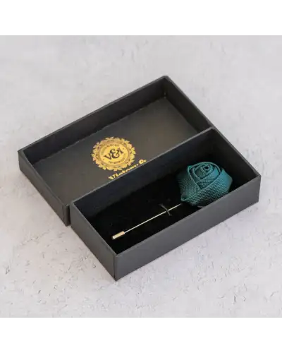 Lapel Pins Victory and Innsbruck Peacock Green Textured Floral Lapel Pin £16.00