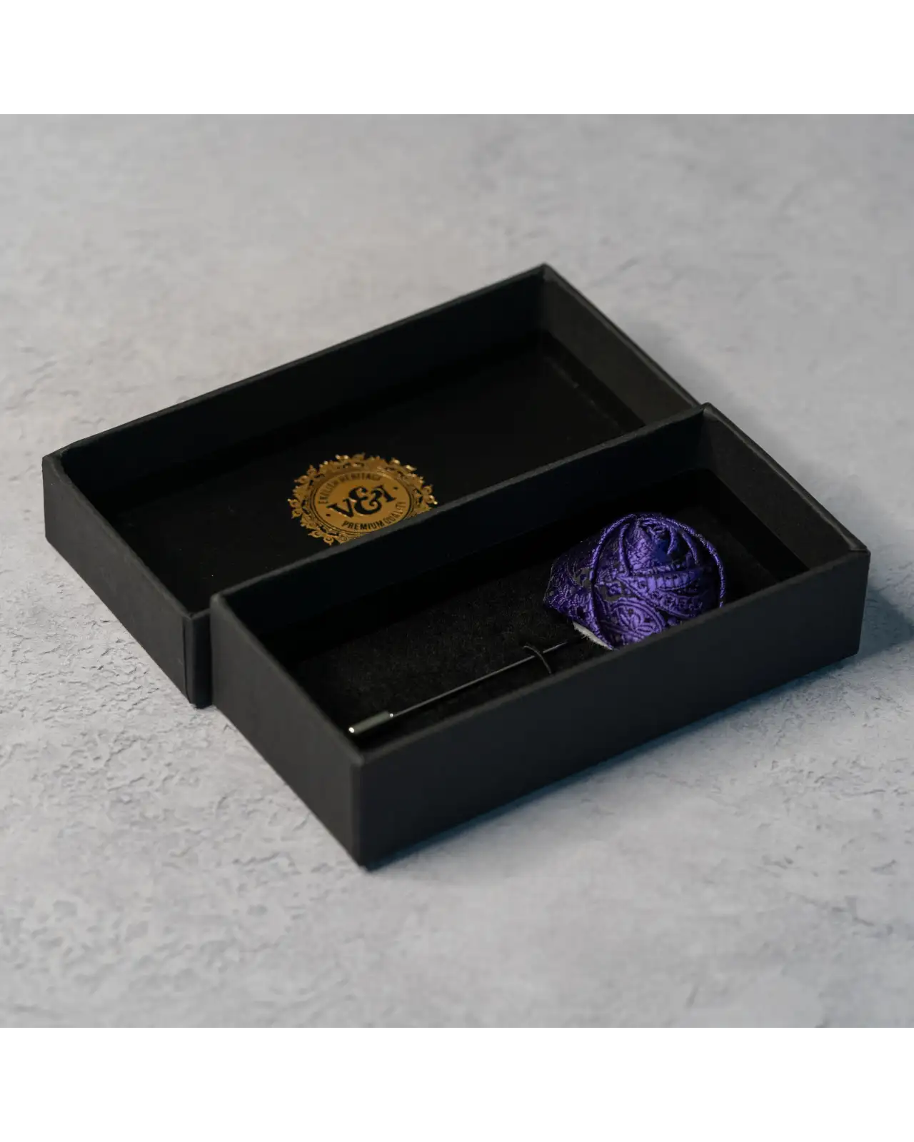 Lapel Pins Victory and Innsbruck Cadbury Purple Paisley Floral Lapel Pin £16.00