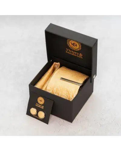 Tie Gift Sets Victory and Innsbruck Champagne Gold Paisley Tie Set £50.00