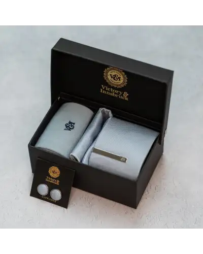 Tie Gift Sets Victory and Innsbruck Dusty Blue Textured Tie Set £50.00