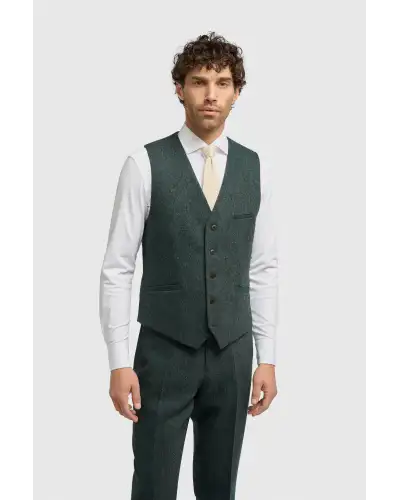 Thomas Lush Olive Tweed Waistcoat | Victory and Innsbruck VAN 10855668449439 Waistcoat Mens Clothing