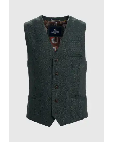 Thomas Lush Olive Tweed Waistcoat | Victory and Innsbruck VAN 10855668449439 Waistcoat Mens Clothing