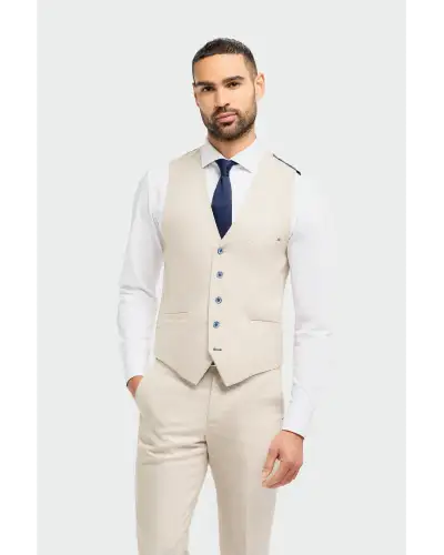 Caridi Beige Waistcoat | Victory and Innsbruck VAN 10834630377631 Waistcoat Mens Clothing
