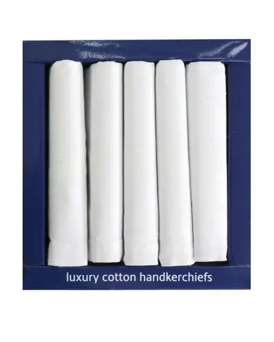 Cotton Hankies Soprano Ties Quality Five Pack White Cotton Handkerchiefs £16.00