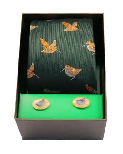 Cufflinks Soprano Ties Woodcocks On Green Ground Tie Cufflink Set £40.00