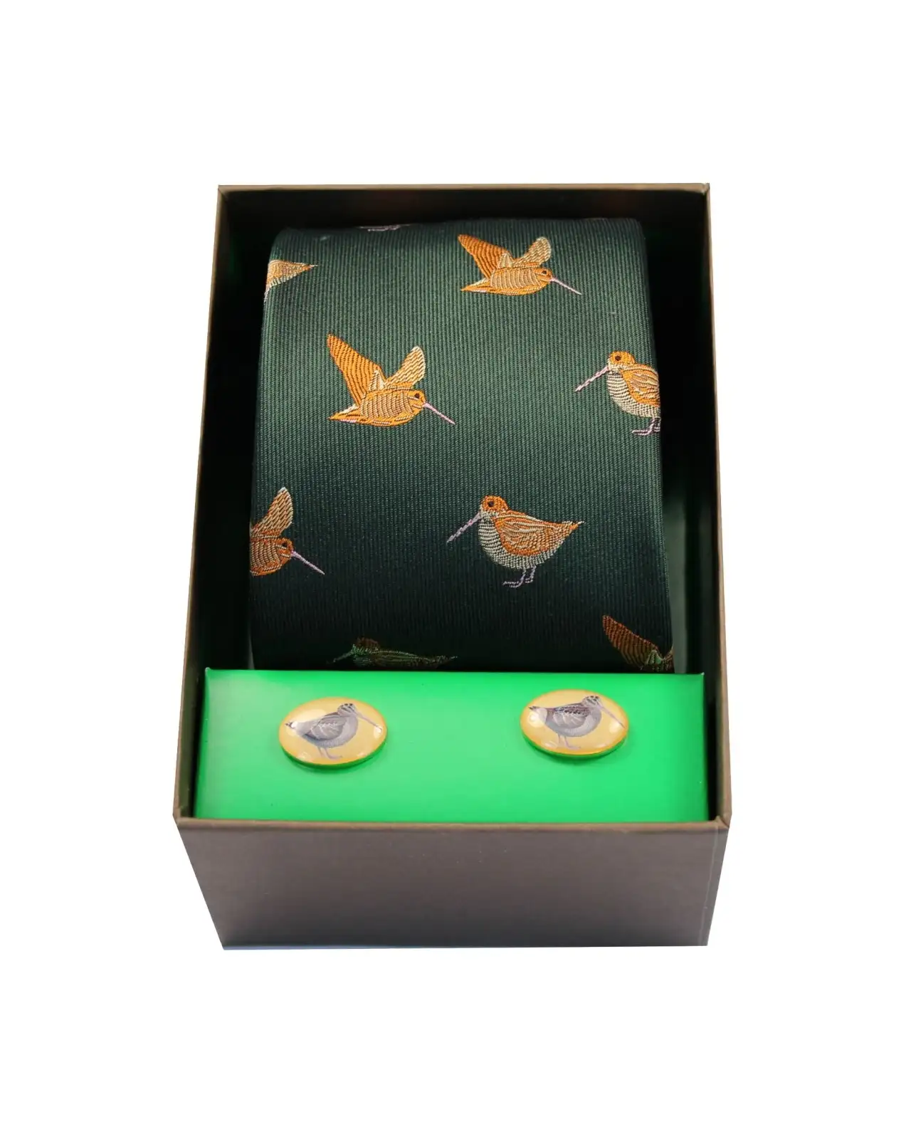 Cufflinks Soprano Ties Woodcocks On Green Ground Tie Cufflink Set £40.00
