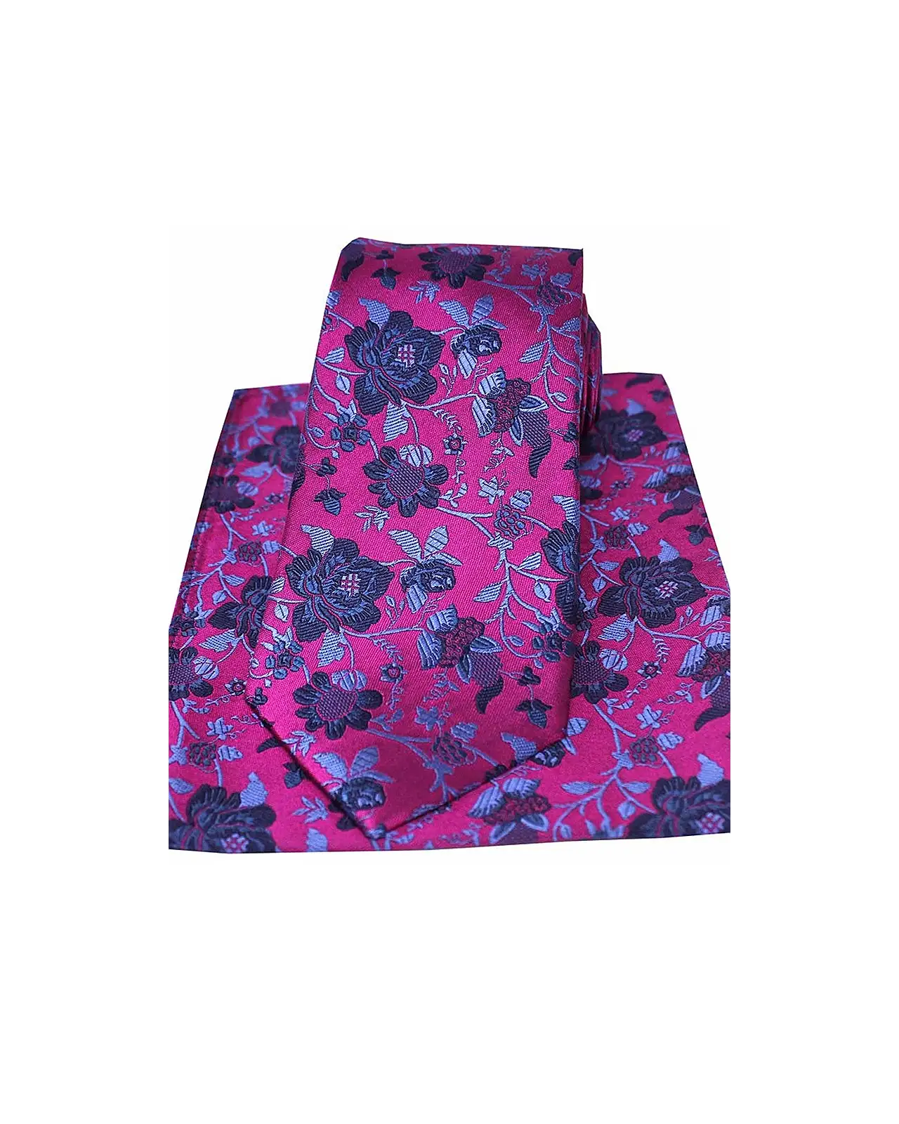 Silk Hankies Soprano Ties Soprano Fuchsia Blue and Navy Floral Silk Tie And Pocket Square £34.00