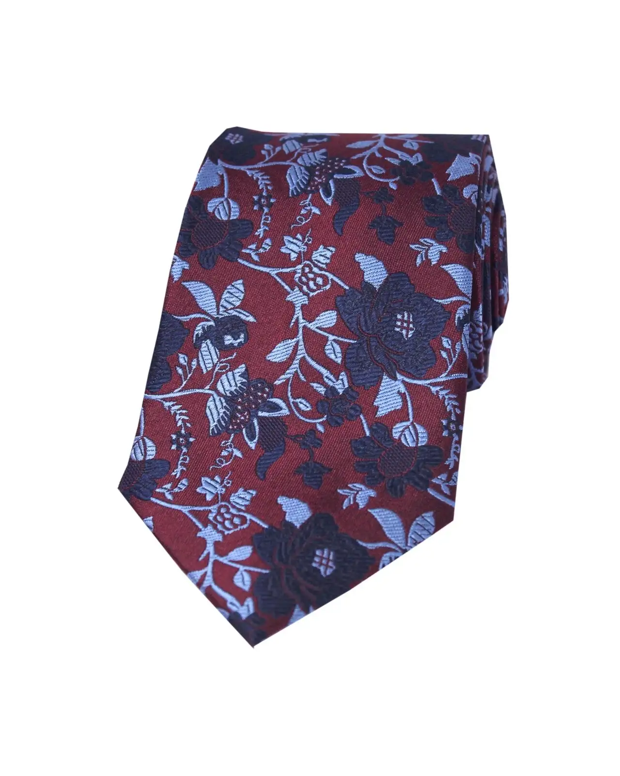 Silk Ties Soprano Ties Soprano Wine And Blue Floral Patterned Silk Tie £24.00