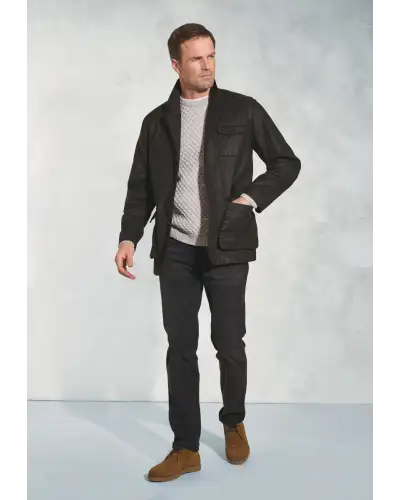 Jackets Brook Taverner Brooke Black Cotton Carbon Finish Jacket £134.00