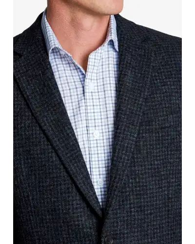 Jackets Brook Taverner Tailored Fit Lawford Dark Blue British Wool Blend Houndstooth Jacket £179.00