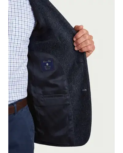 Jackets Brook Taverner Tailored Fit Lawford Dark Blue British Wool Blend Houndstooth Jacket £179.00