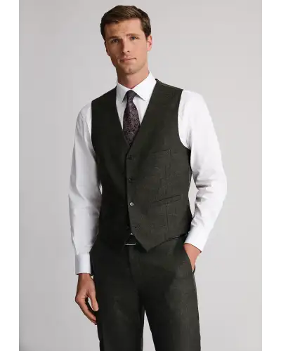 Suits, Wool Suit - Tailored Fit Kelston Khaki Italian Wool Blend Donegal Suit Waistcoat | Brook Taverner BT 0031BT Suits | Wool 