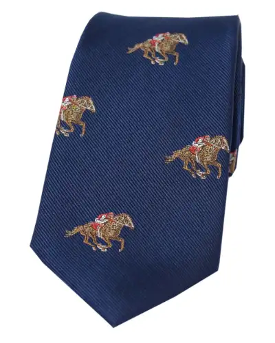 Silk Ties Soprano Ties Soprano Jockeys And Horses On Blue Ground Country Silk Tie £24.00