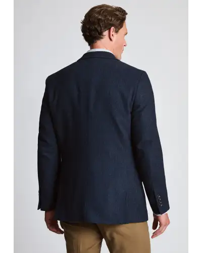 Tailored Fit Dunster Navy Wool Blend Herringbone Jacket | Brook Taverner BT 5521AT Jacket